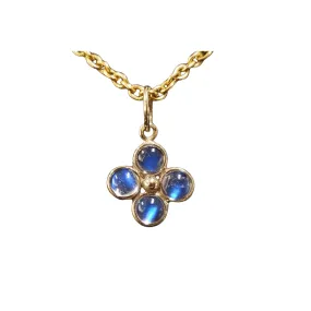 14k Gold Rainbow Moonstone  Pendant