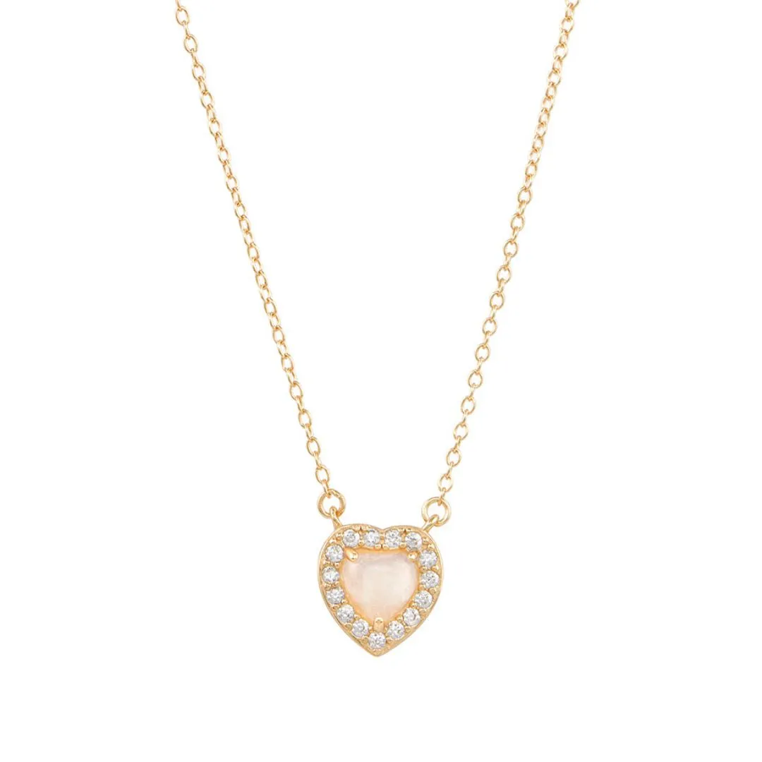 14k Gold Vermeil Heart Halo Necklace