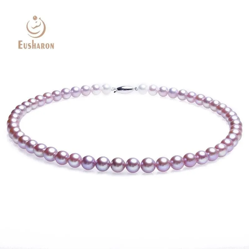6-7.5mm AAA Gradient Lavender Freshwater Pearl Necklace