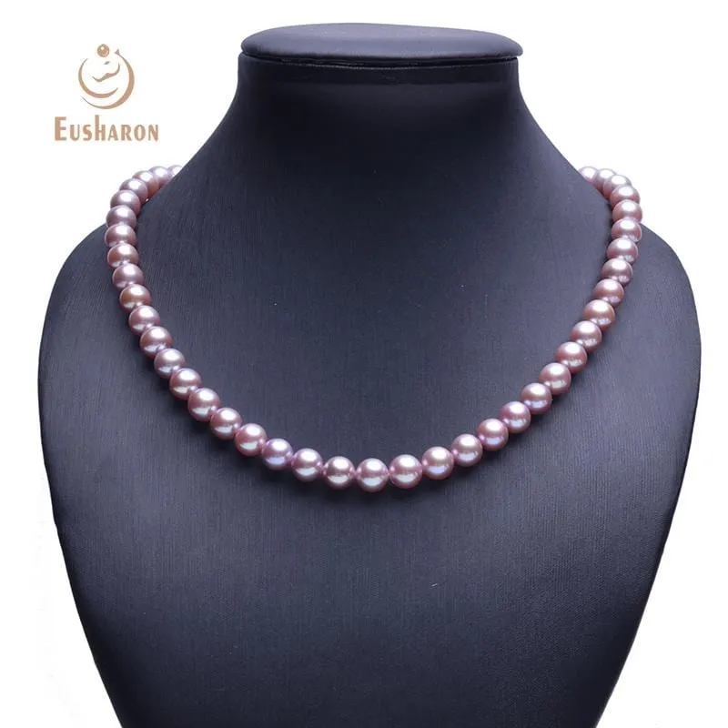 6-7.5mm AAA Gradient Lavender Freshwater Pearl Necklace