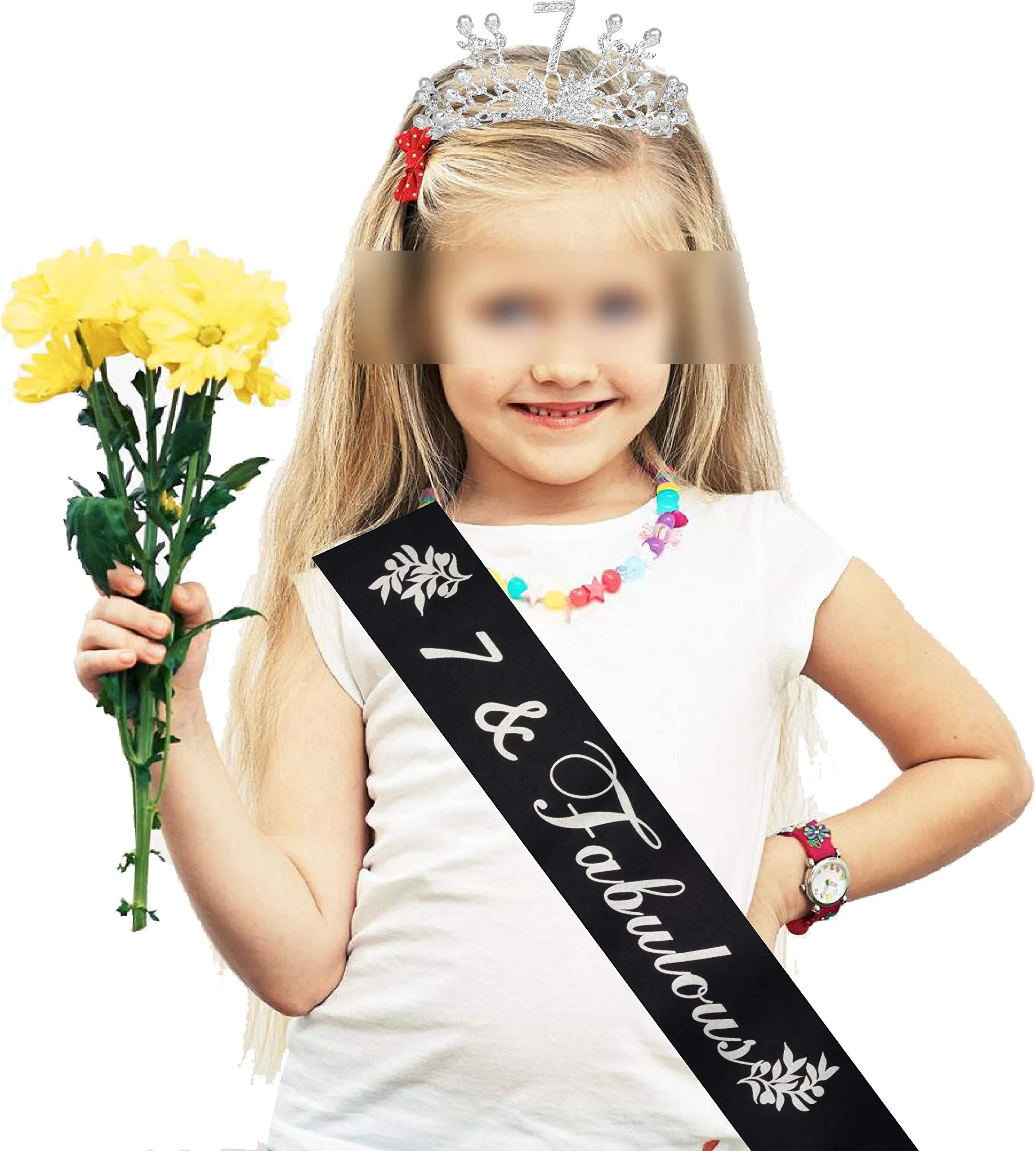 7th Birthday, 7th Birthday Gifts for Girls, 7th Birthday Tiara and Sash, 7th Birthday