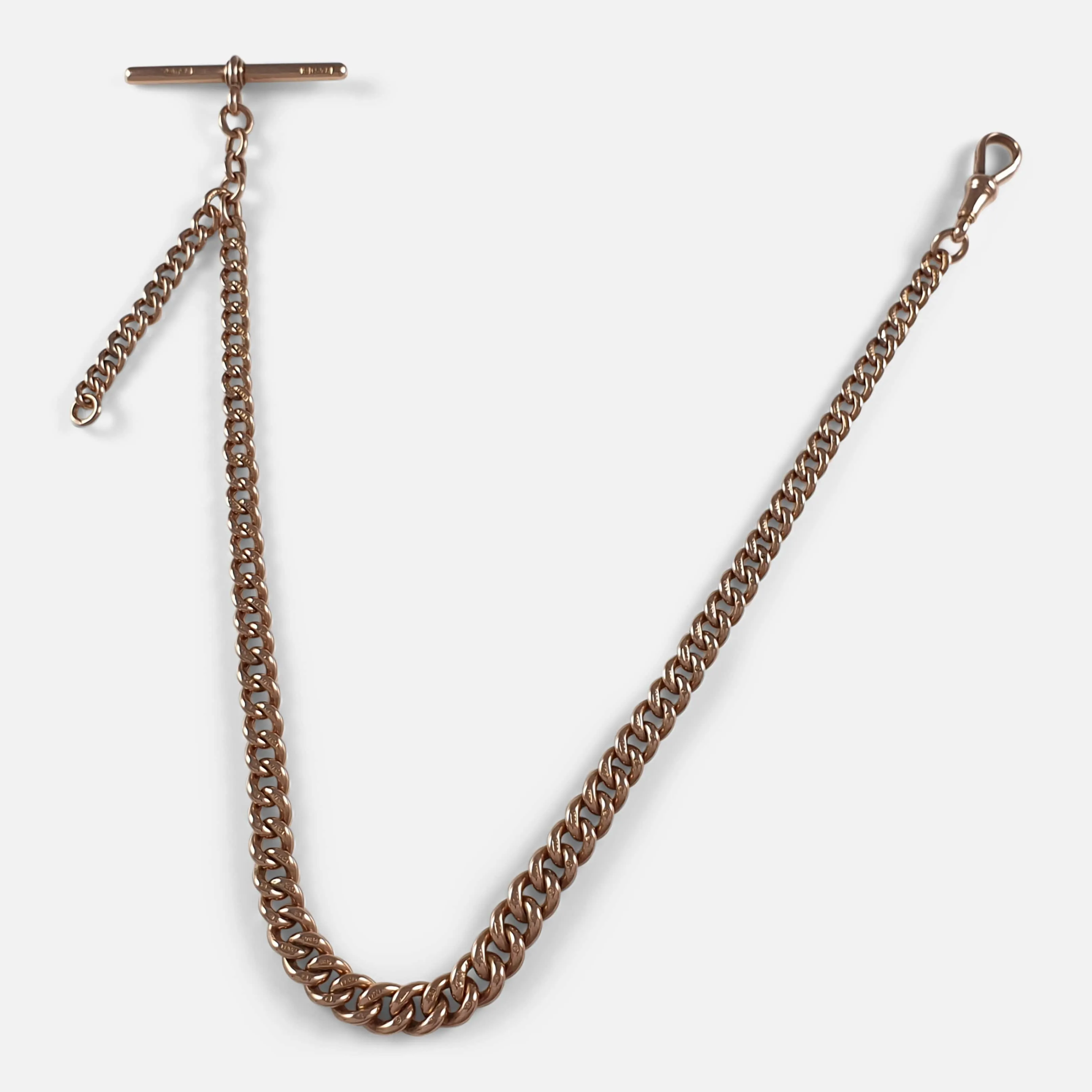 9ct Rose Gold Albert Watch Chain, 29.1 grams