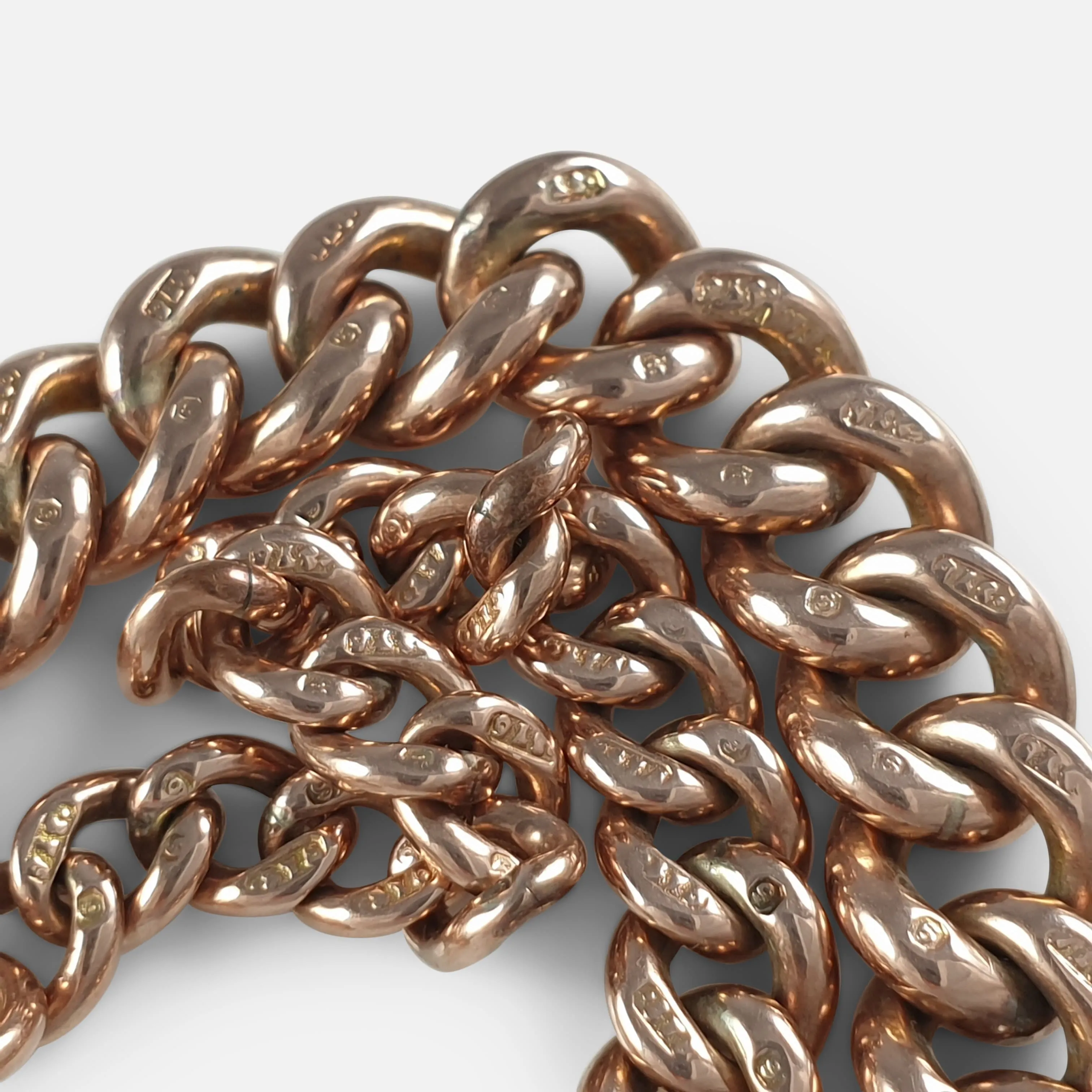 9ct Rose Gold Albert Watch Chain, 29.1 grams