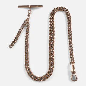 9ct Rose Gold Albert Watch Chain, 29.1 grams
