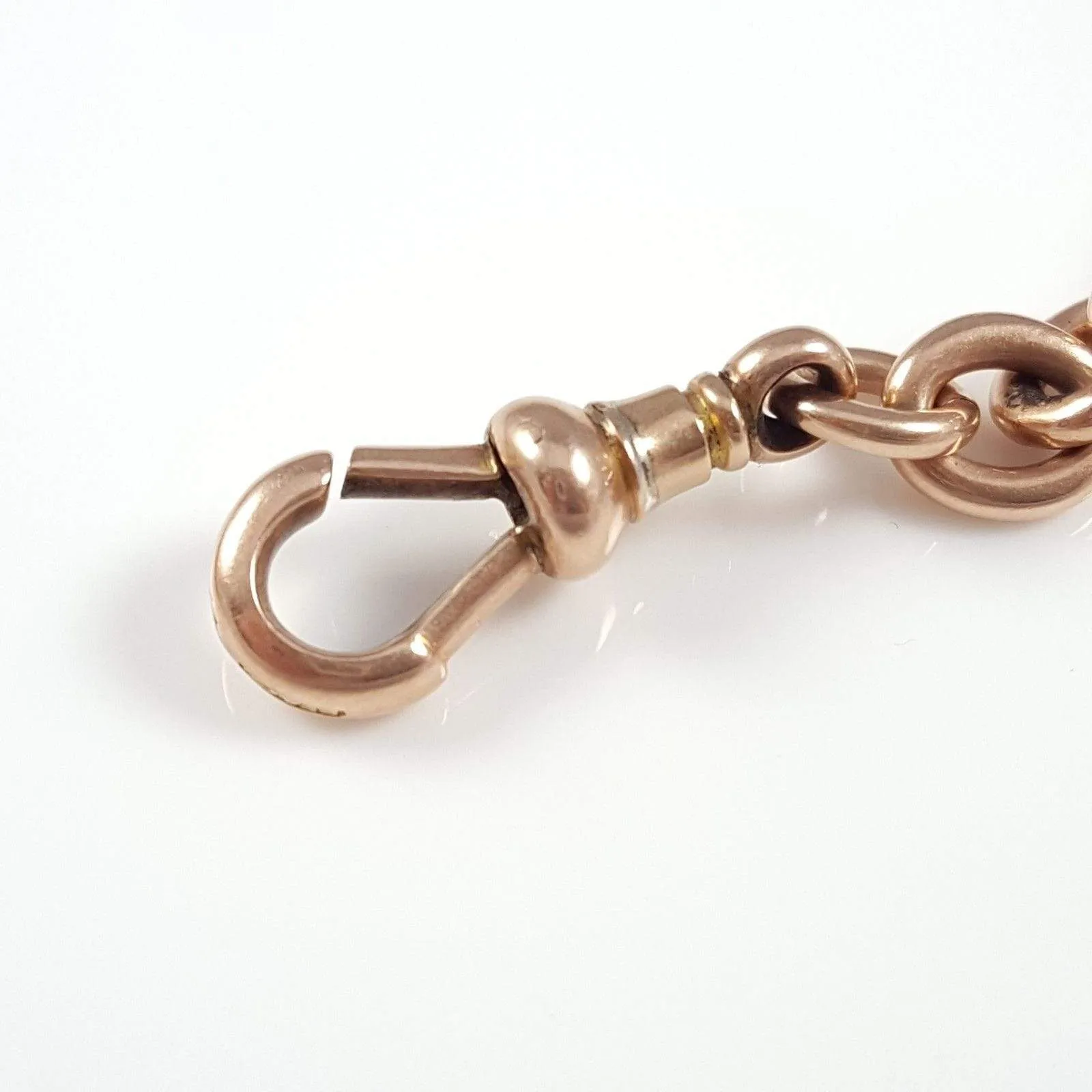 9ct Rose Gold Albert Watch Chain and Carnelian Fob 44.6 Grams