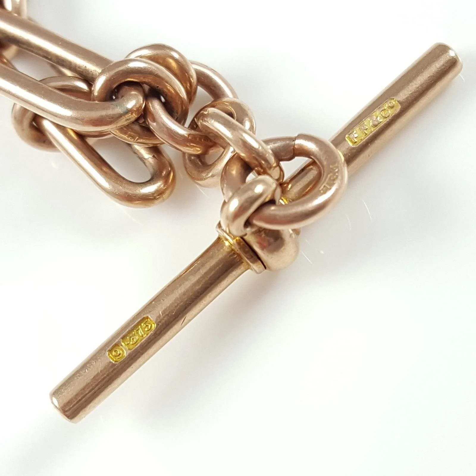 9ct Rose Gold Albert Watch Chain and Carnelian Fob 44.6 Grams