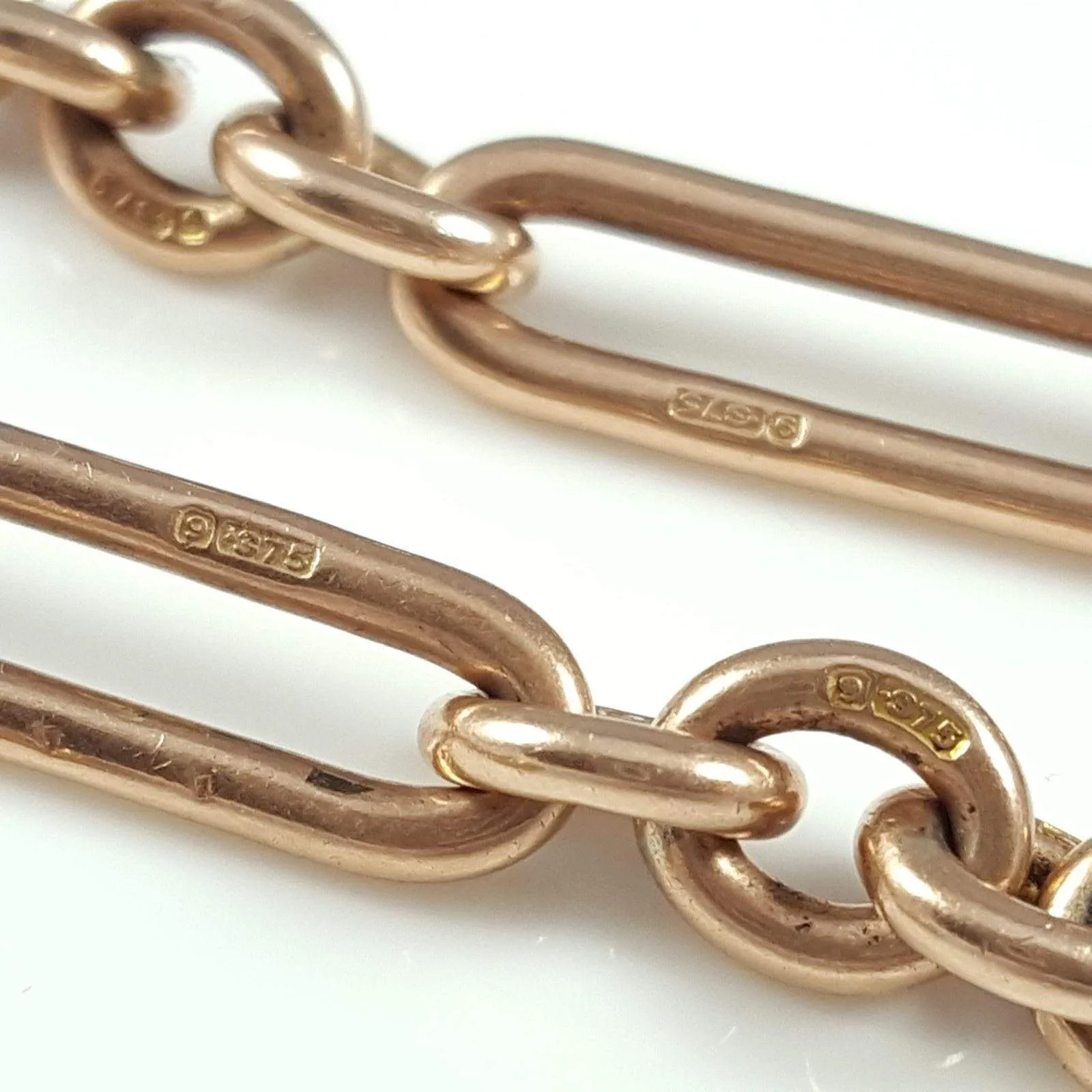 9ct Rose Gold Albert Watch Chain and Carnelian Fob 44.6 Grams