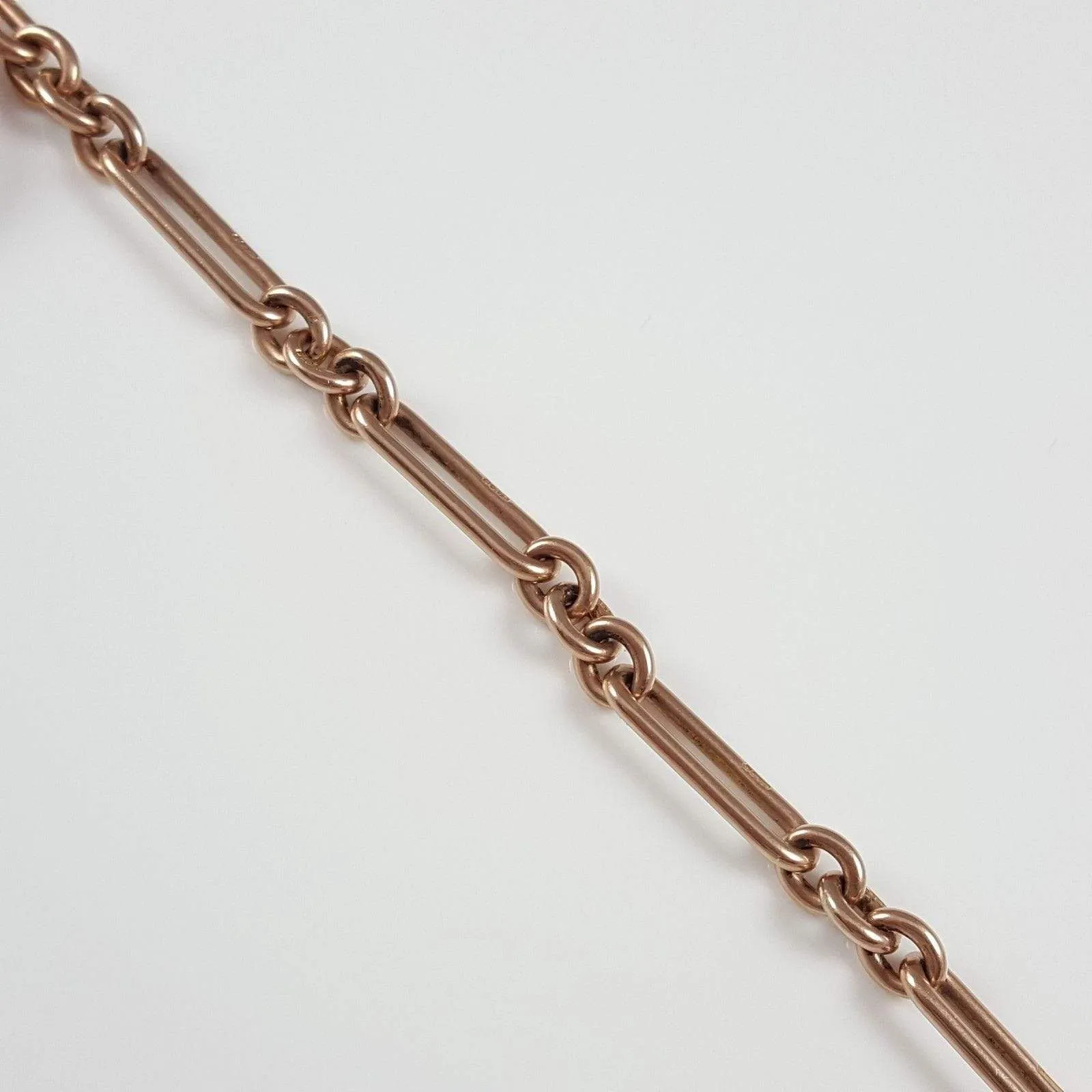 9ct Rose Gold Albert Watch Chain and Carnelian Fob 44.6 Grams