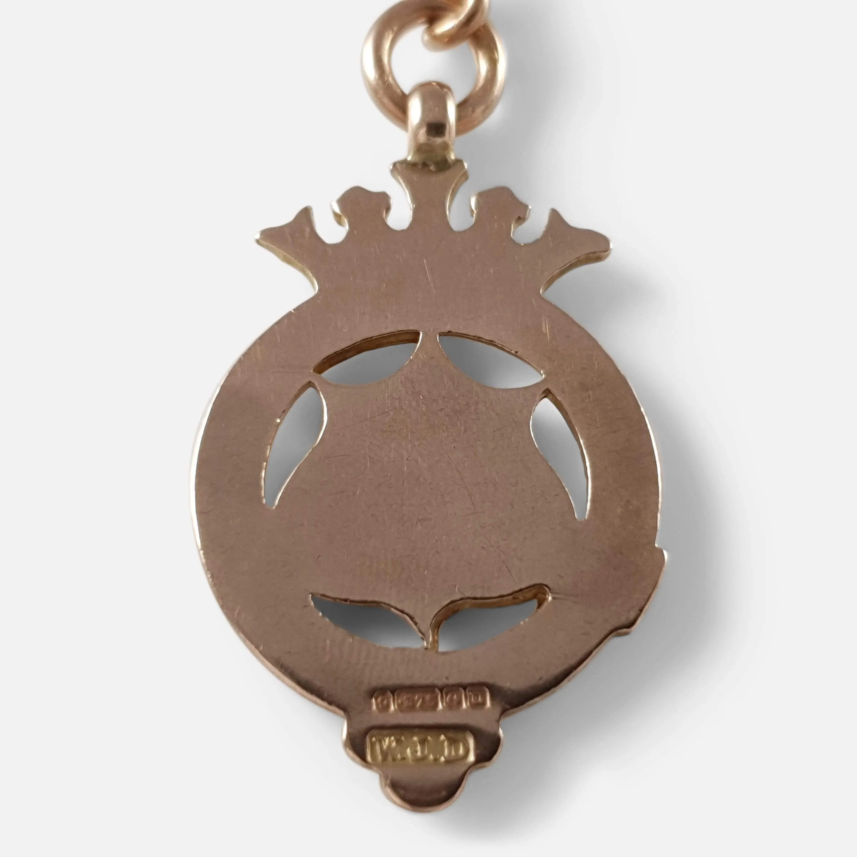 9ct Rose Gold Graduating Albert Watch Chain and Fob, 45.0g