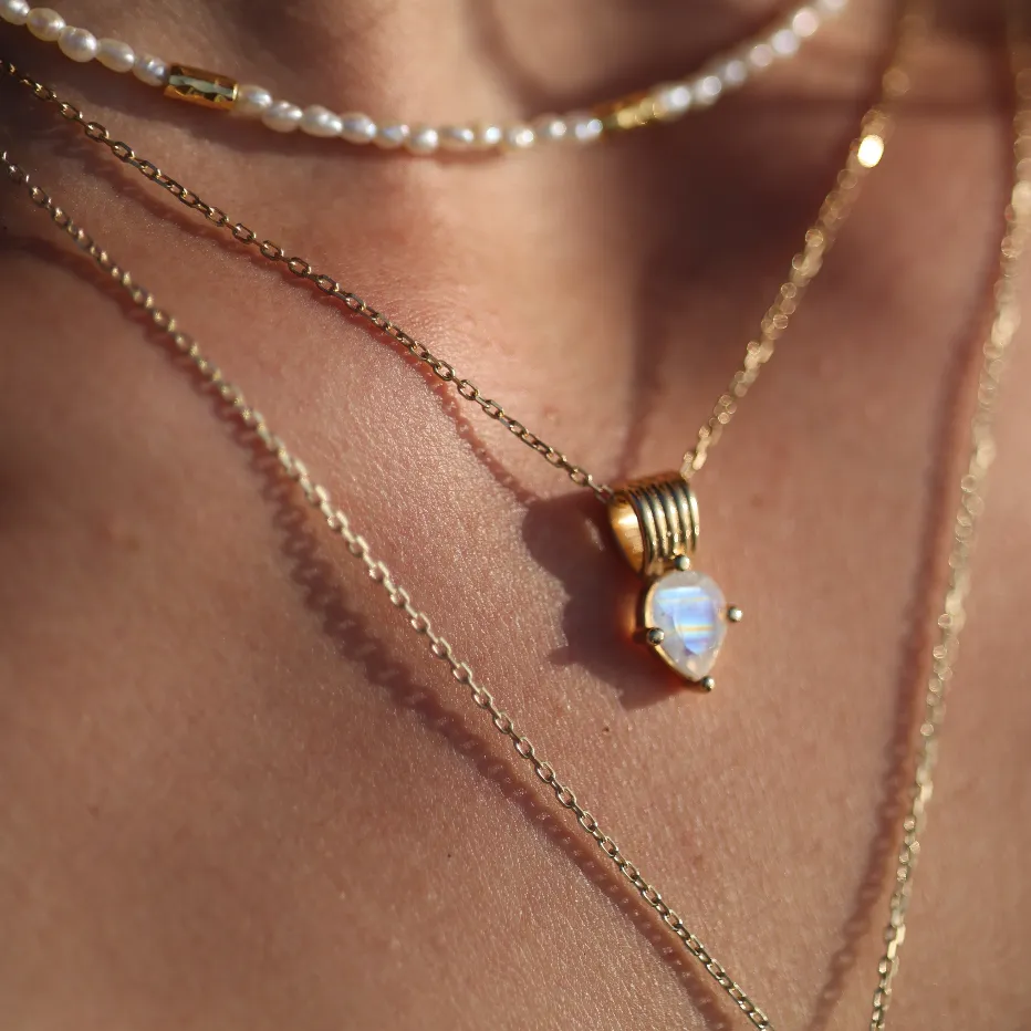 Amie Moonstone Silver Necklace