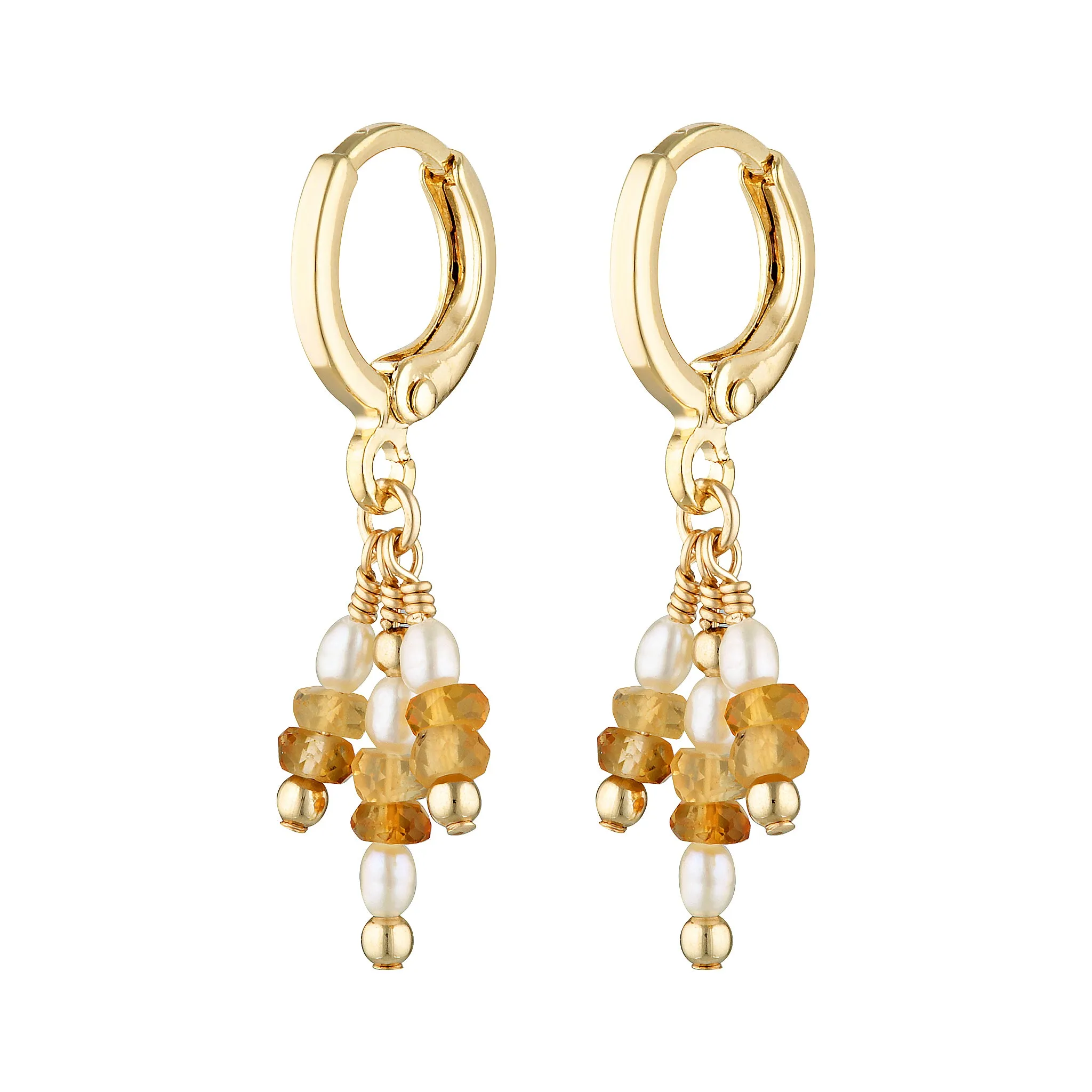 Anahi Hoops - Citrine & Pearl