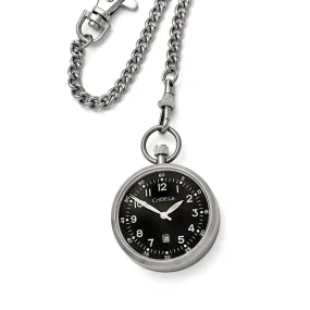 Chisel Stainless Steel Black Dial Pocket Watch