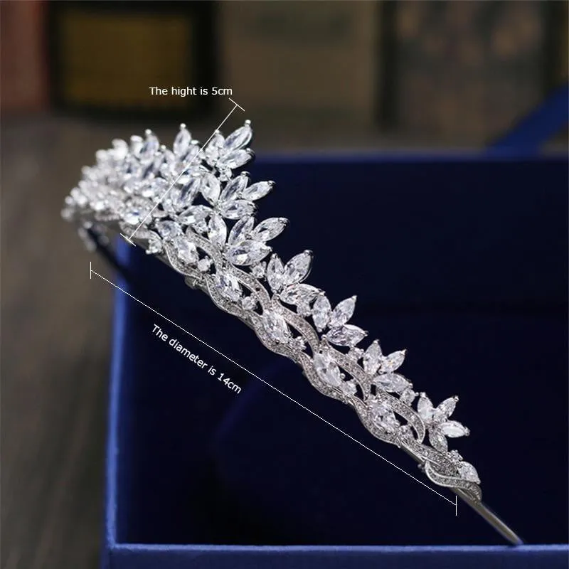 Classic Cubic Zirconia Royal Wedding Bridal Tiara Crown Hair Accessories HG1178