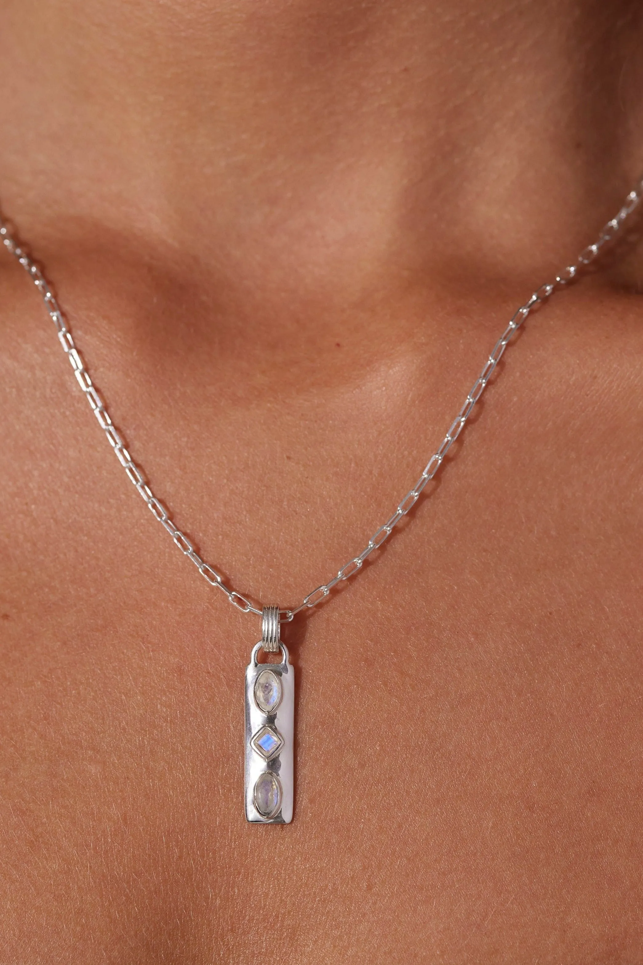 Coronet Moonstone Silver Necklace