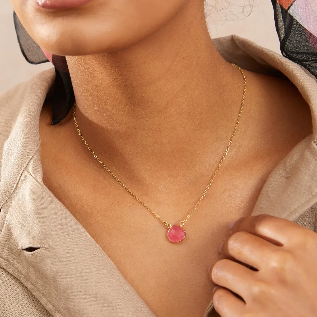 Cosmos Pink Jade Necklace