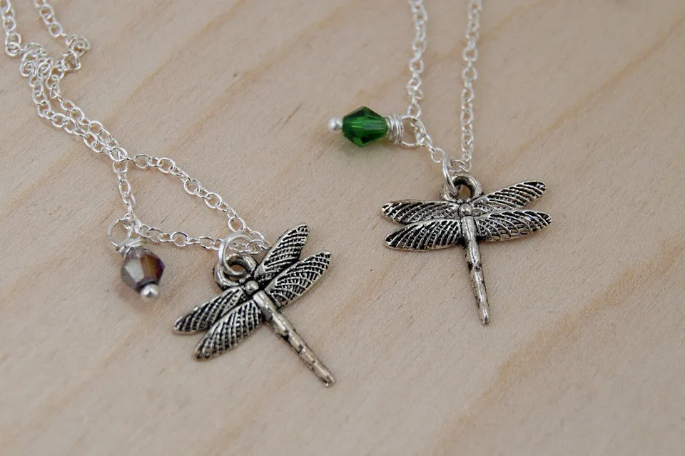 Dragonfly BFF Necklace (Sold Singly) | Best Friend Necklace | BFF Jewelry | Silver Dragonfly Charm Necklace