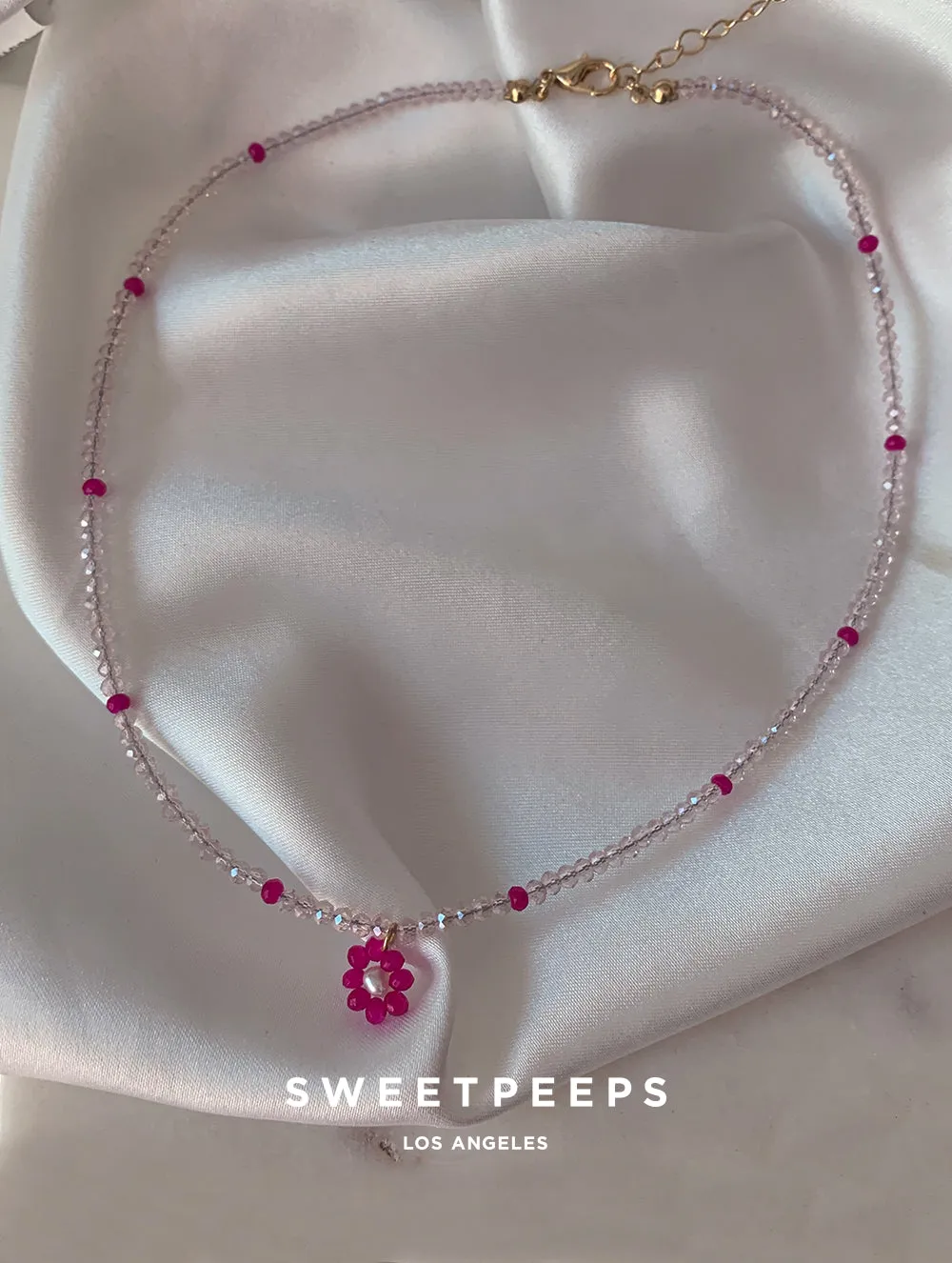 Flower Power Choker (Magenta)