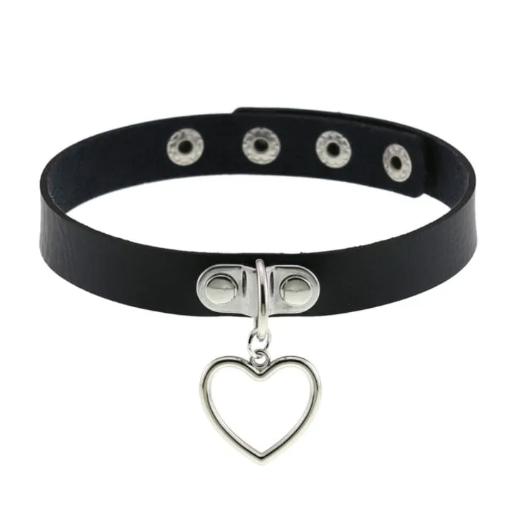 Funki Buys | Necklaces | Women's Punk Harajuku Black PU Leather Choker