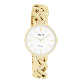 Gold coloured OOZOO watch with gold coloured chunky chain bracelet - C20357