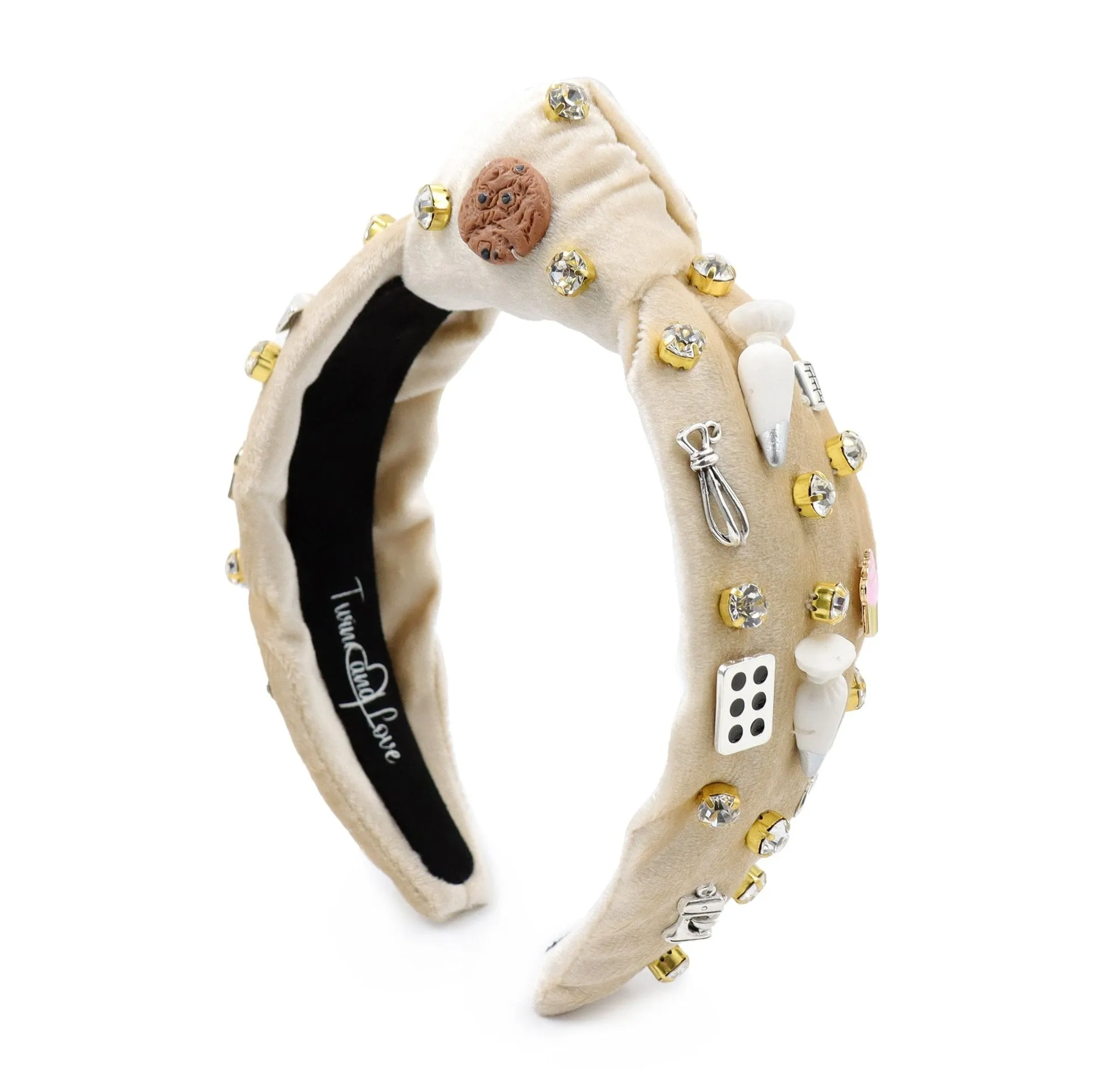 Hand Sewn Baking Love Jeweled Knot Headband