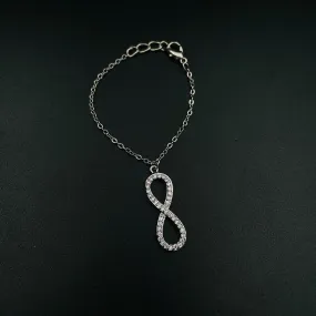 Infinity Copper Silver American Diamonds Link Chain Watch Charm Chain For Women