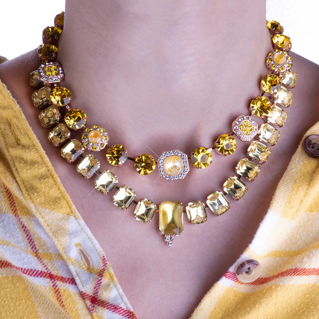 Large Square Cluster Necklace in "Fields of Gold" *Custom*