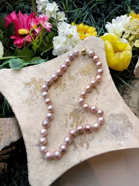 Metallic Pink Edison Pearl Strand
