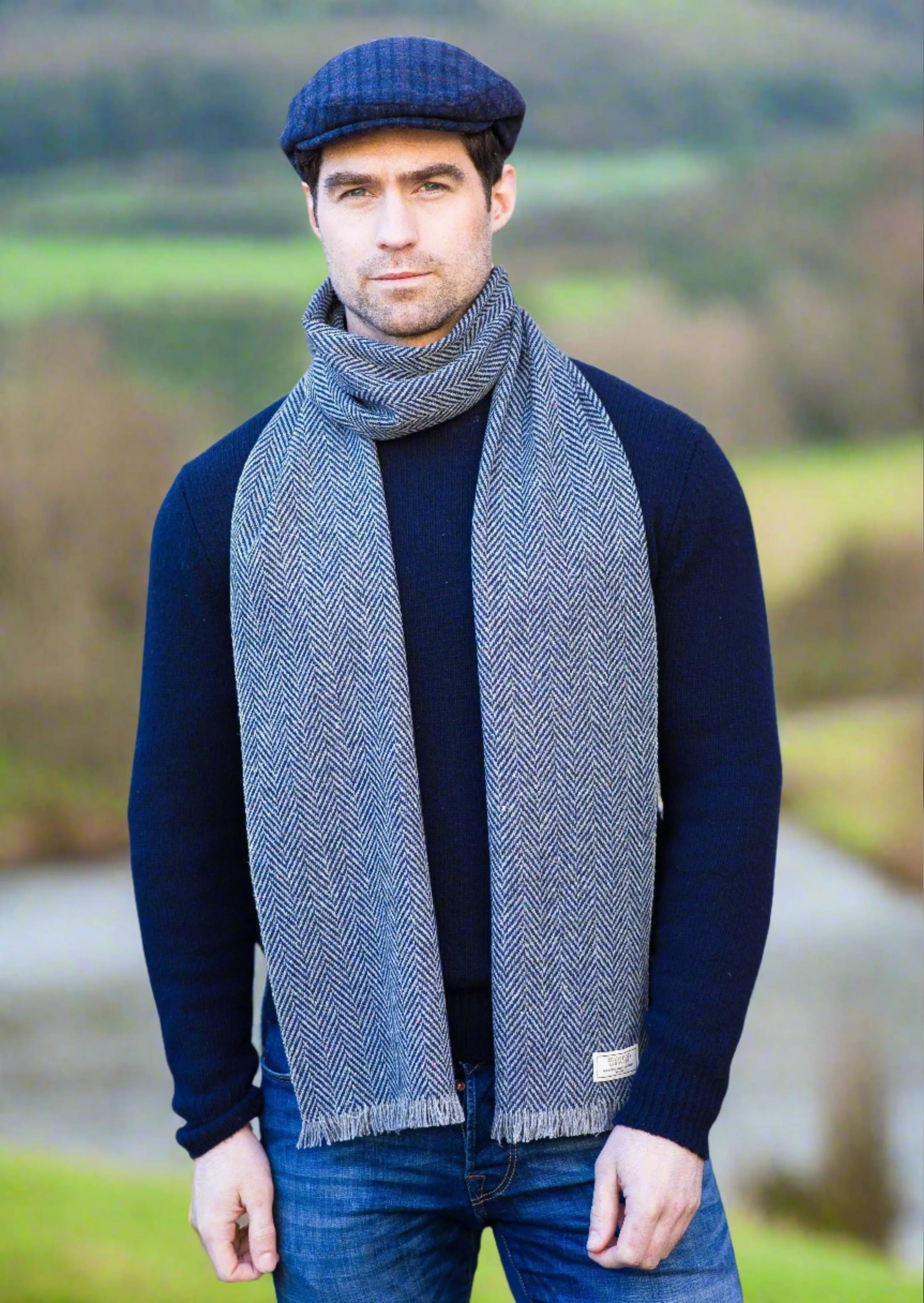 Mucros Donegal Scarf | Denim Speck
