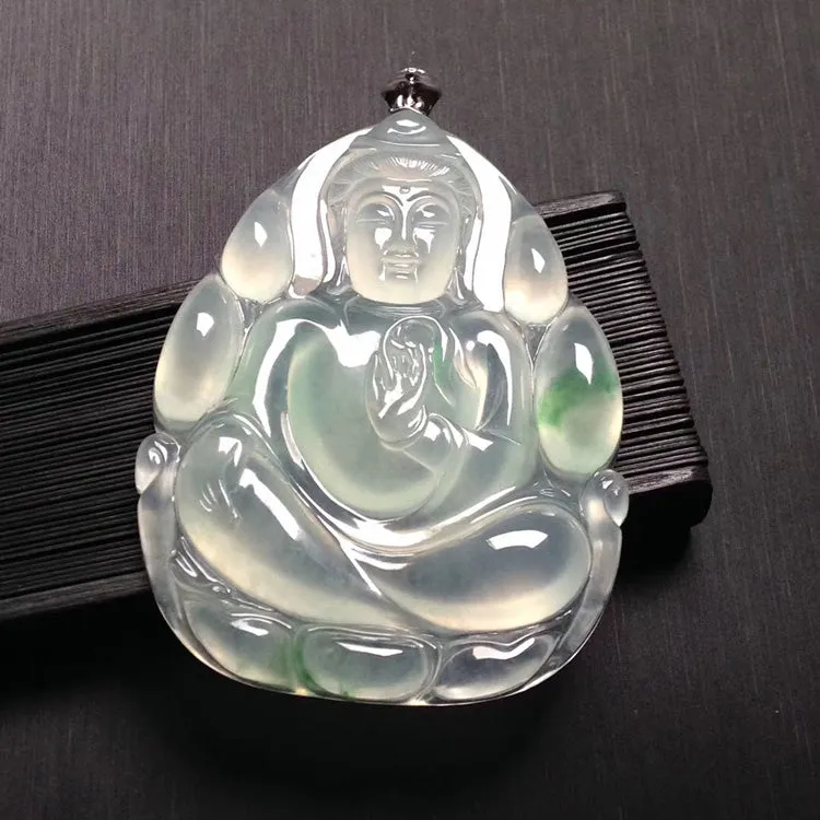 Natural Jade Pendant Jadeite Guan Yin Pendant PT229