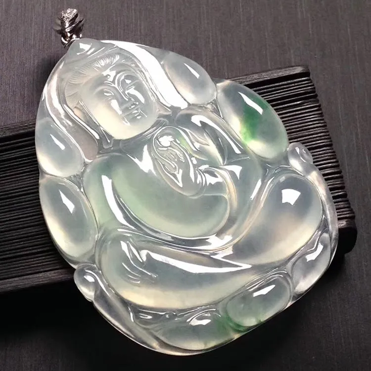 Natural Jade Pendant Jadeite Guan Yin Pendant PT229