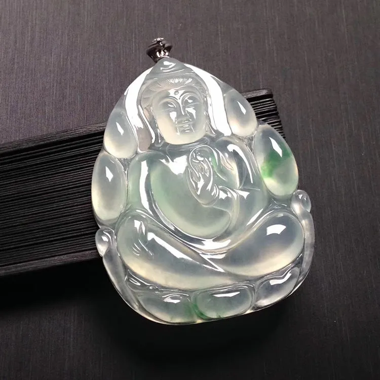 Natural Jade Pendant Jadeite Guan Yin Pendant PT229