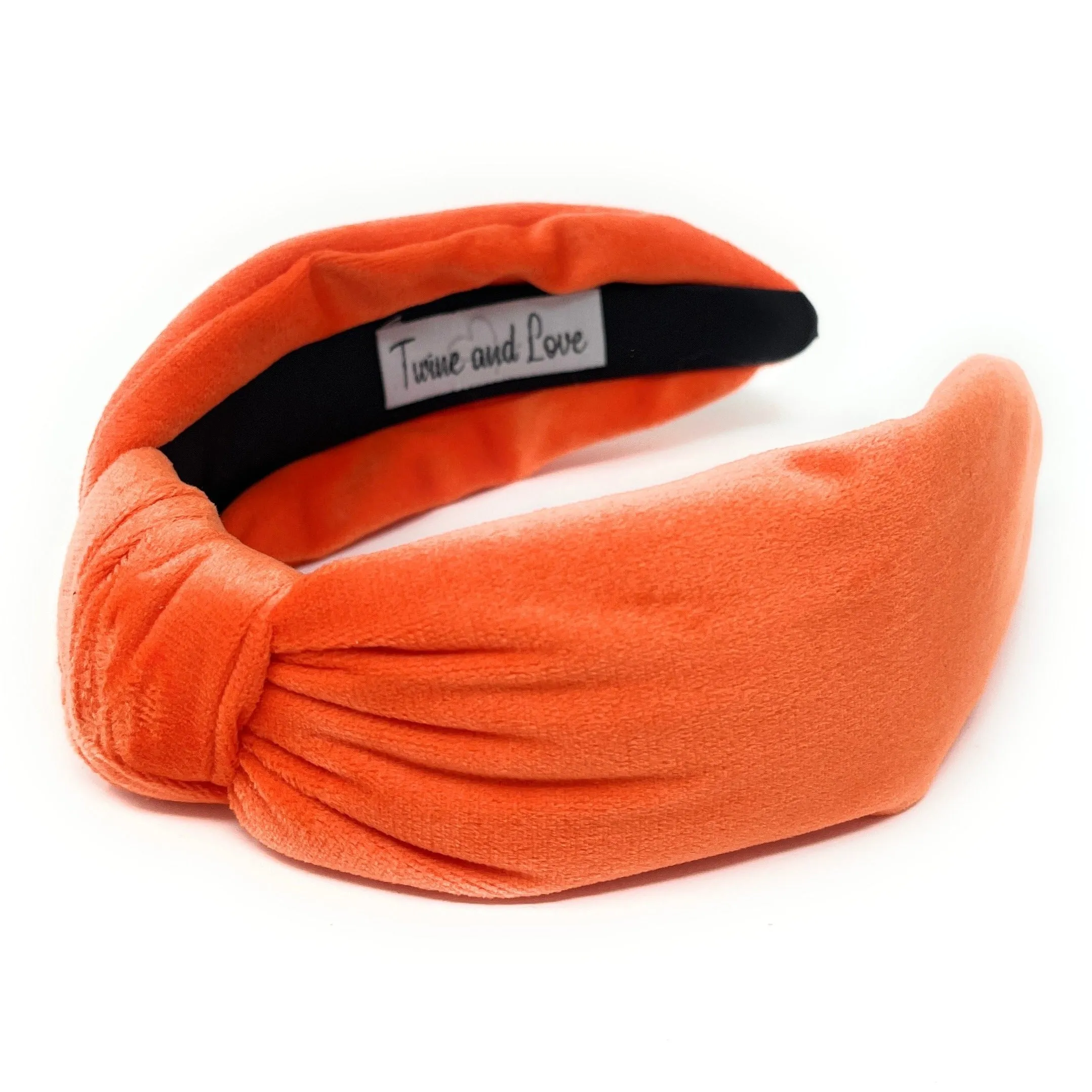 Orange Solid Velour Knot Headband