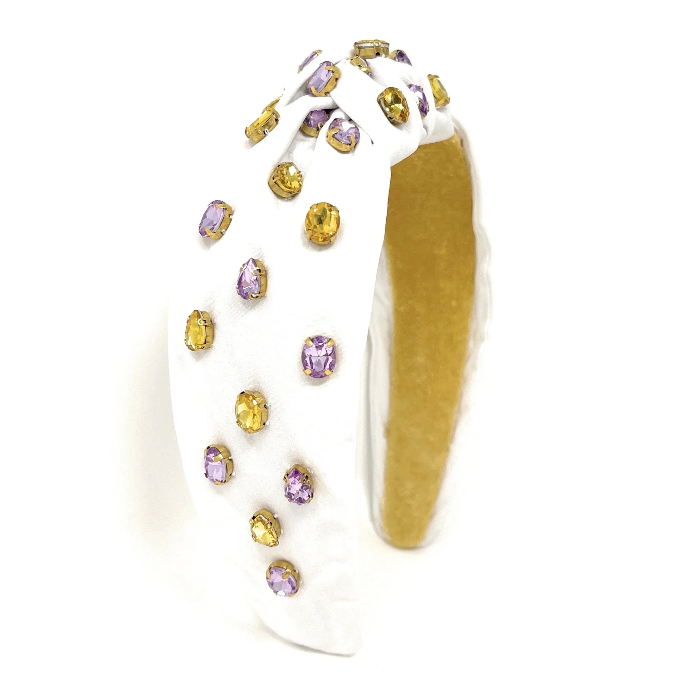 Purple Gold Jeweled Knot Headband
