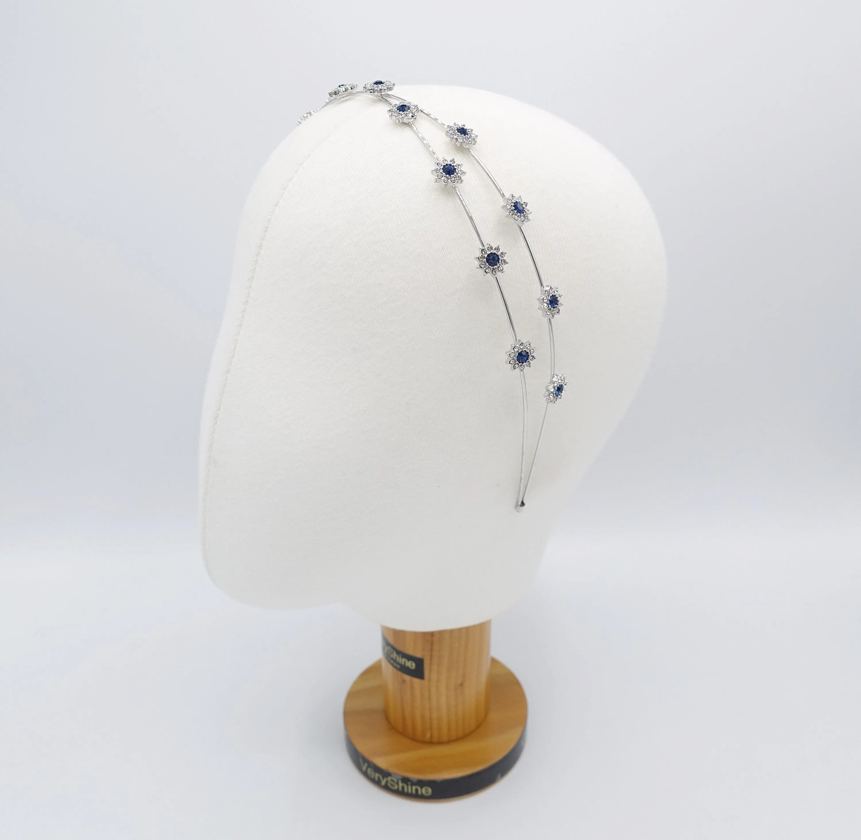 rhinestone flower headband, bling jewel cross headband for women