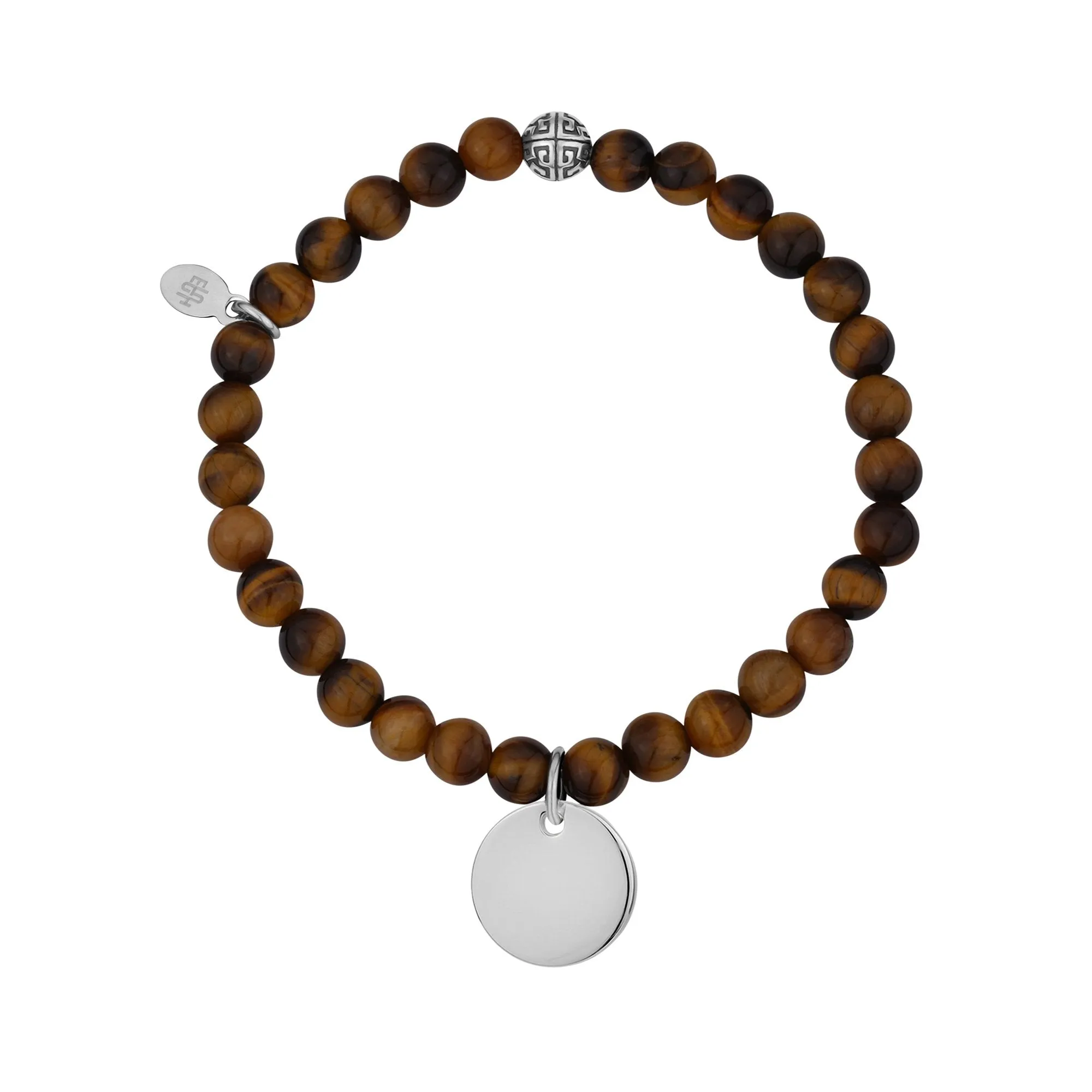 Round Charm Stretch Bead Bracelet