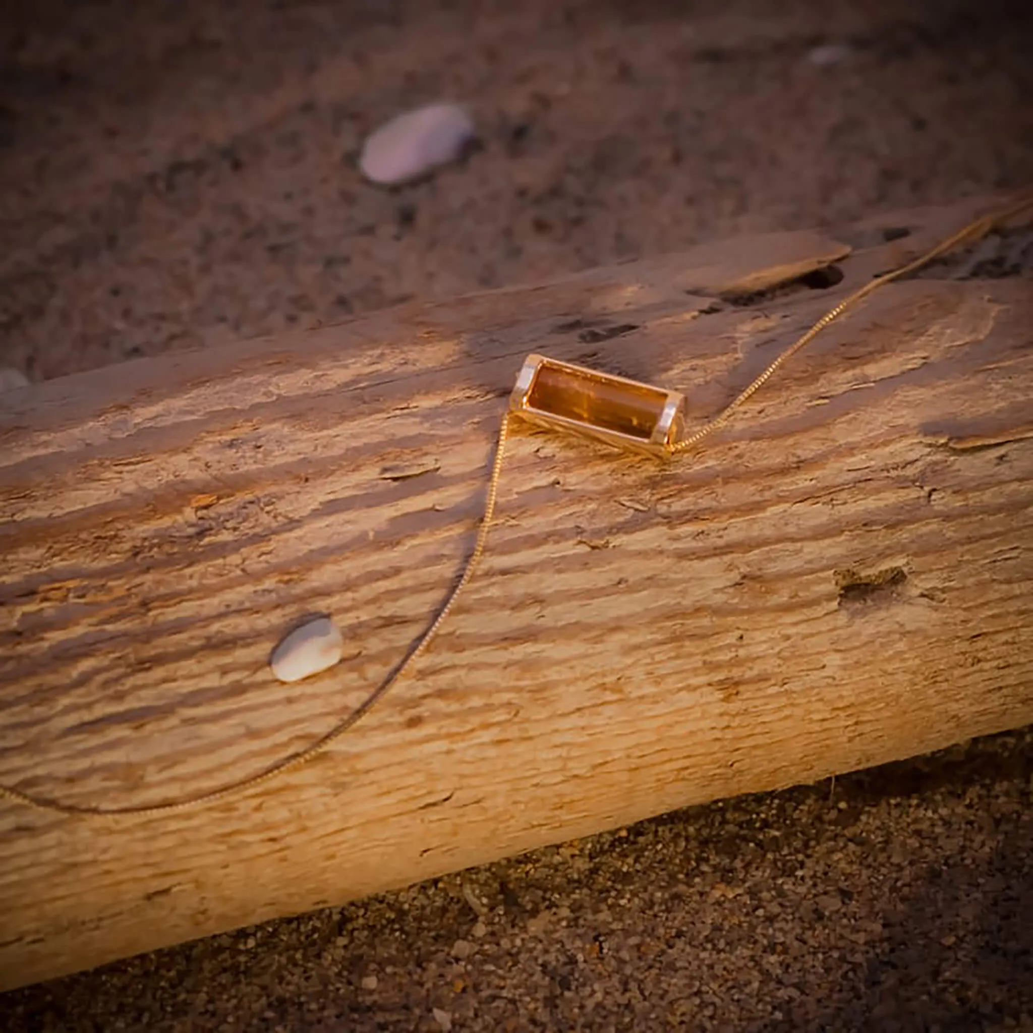 Signature Barrel Necklace   Citrine