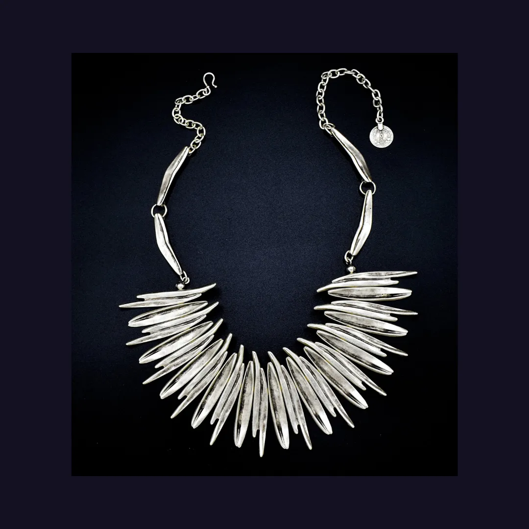 Spike Necklace - Antique Silver