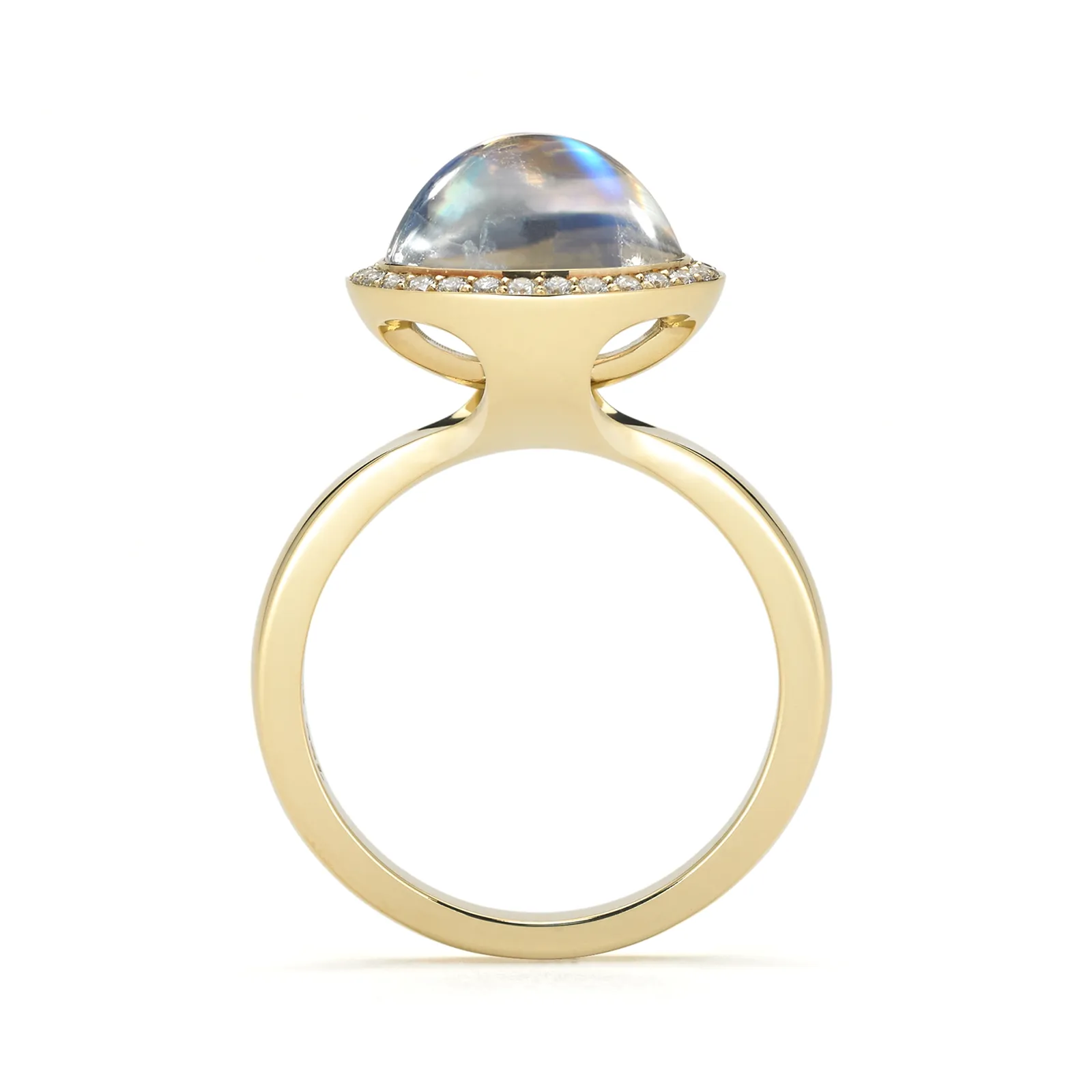 Steller Oval Rainbow Moonstone Ring
