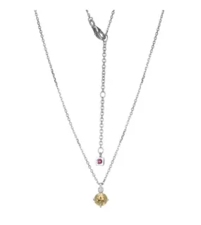 Sterling Silver Genuine Citrine Birthstone Necklace by ELLE