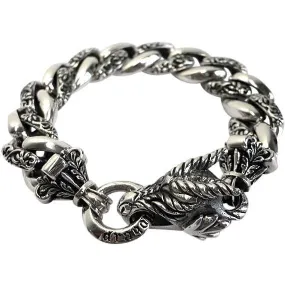 Sterling Silver Rider Dragon Mens Bracelet