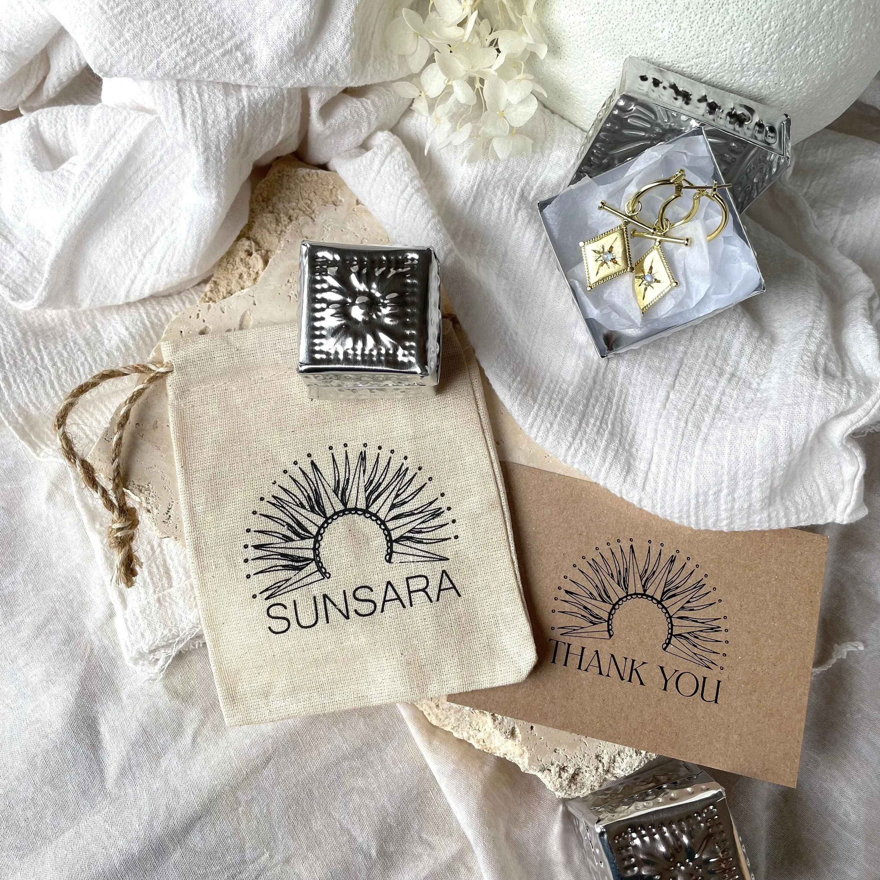 Sunflower Charm Gold Moonstone Necklace