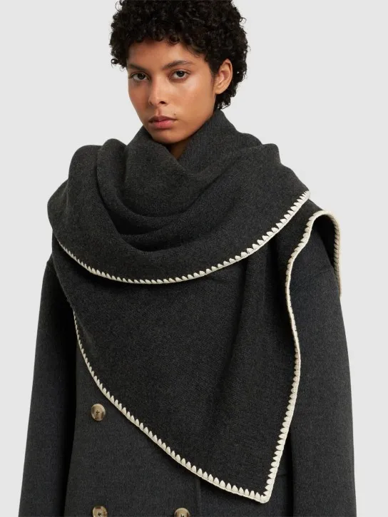 Toteme   Embroidered wool &amp; cashmere scarf 